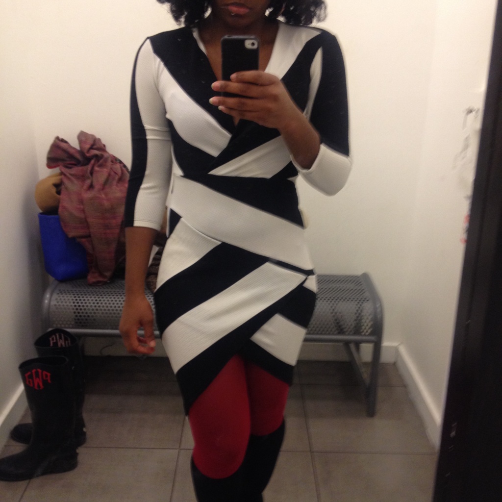 black-and-white-dress-colorblock-dress-striped-dress