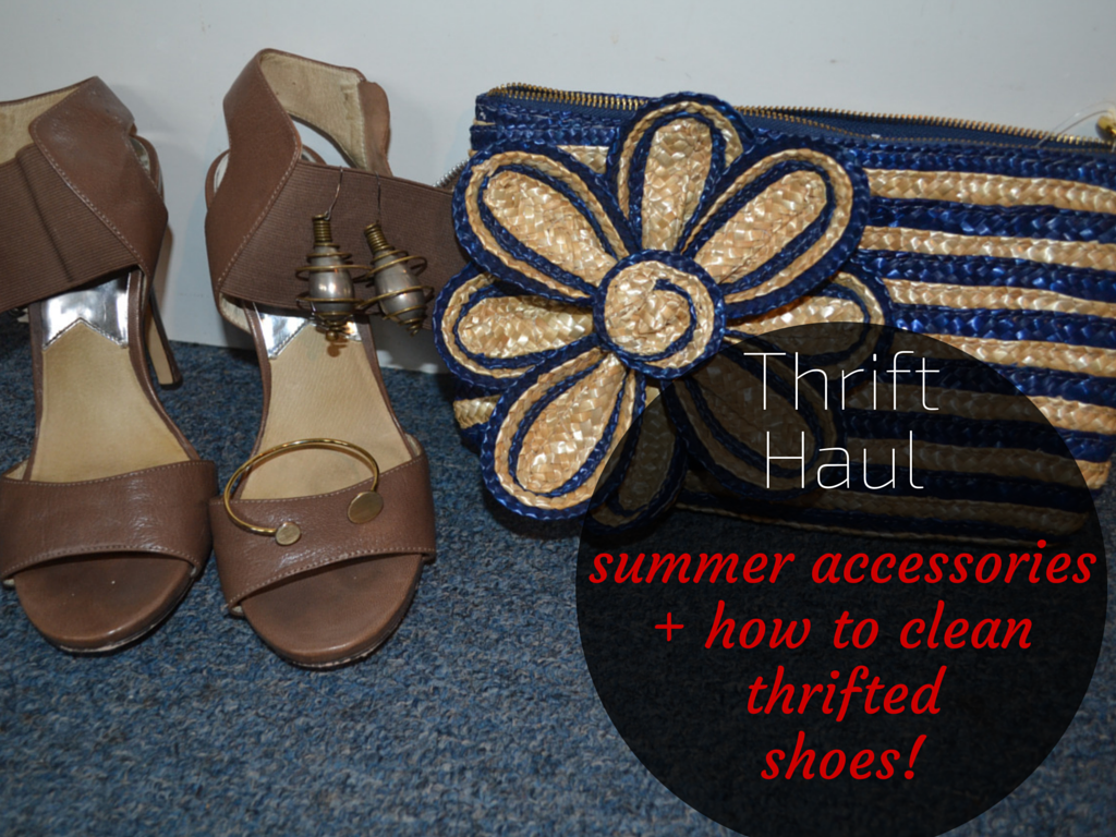 thrift-shop-thrift-haul-nude-heels-gold-bangle-statement-earrings