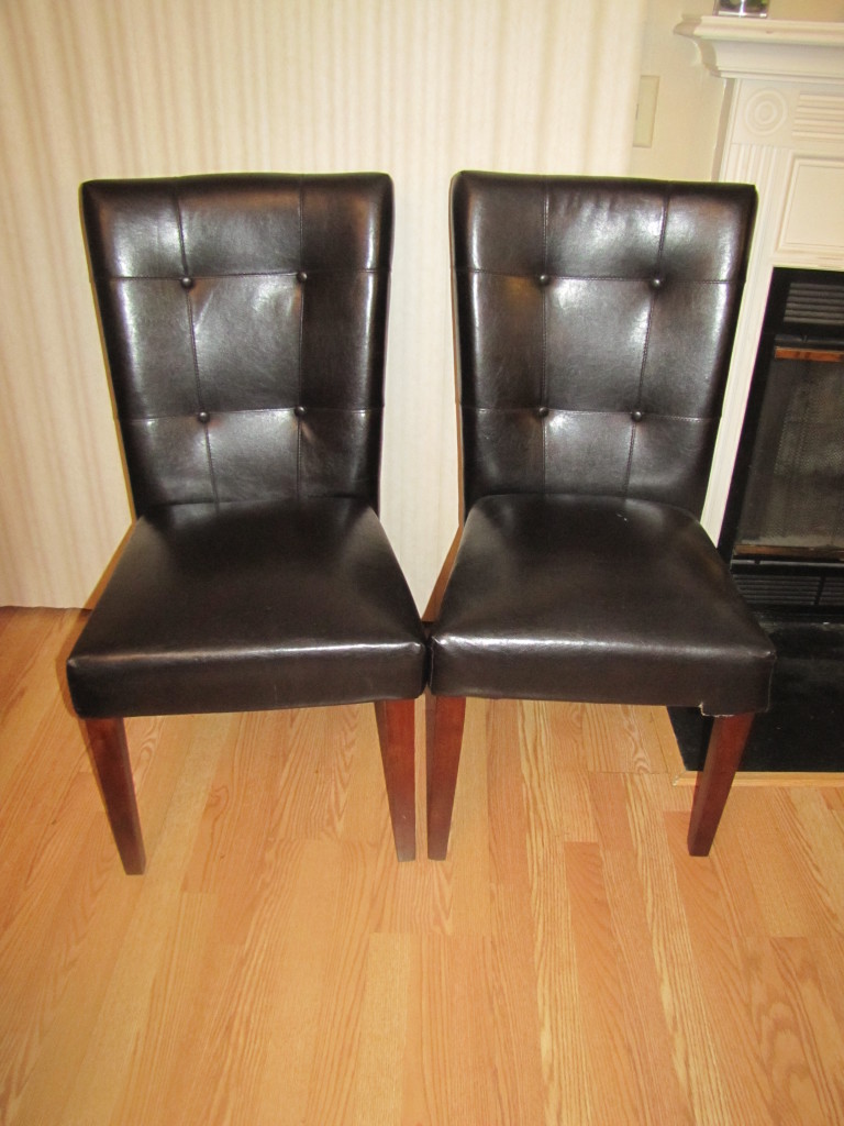 thrifted leather chairs