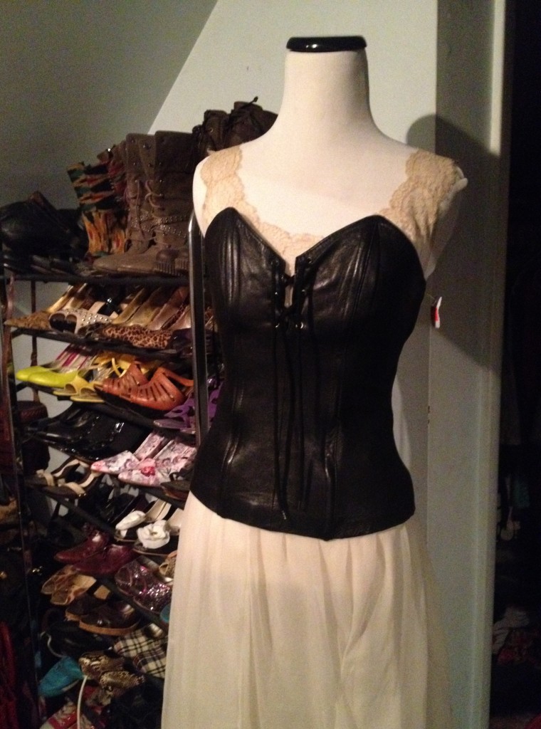 Looking Fly on a Dime: $10 leather bustier 