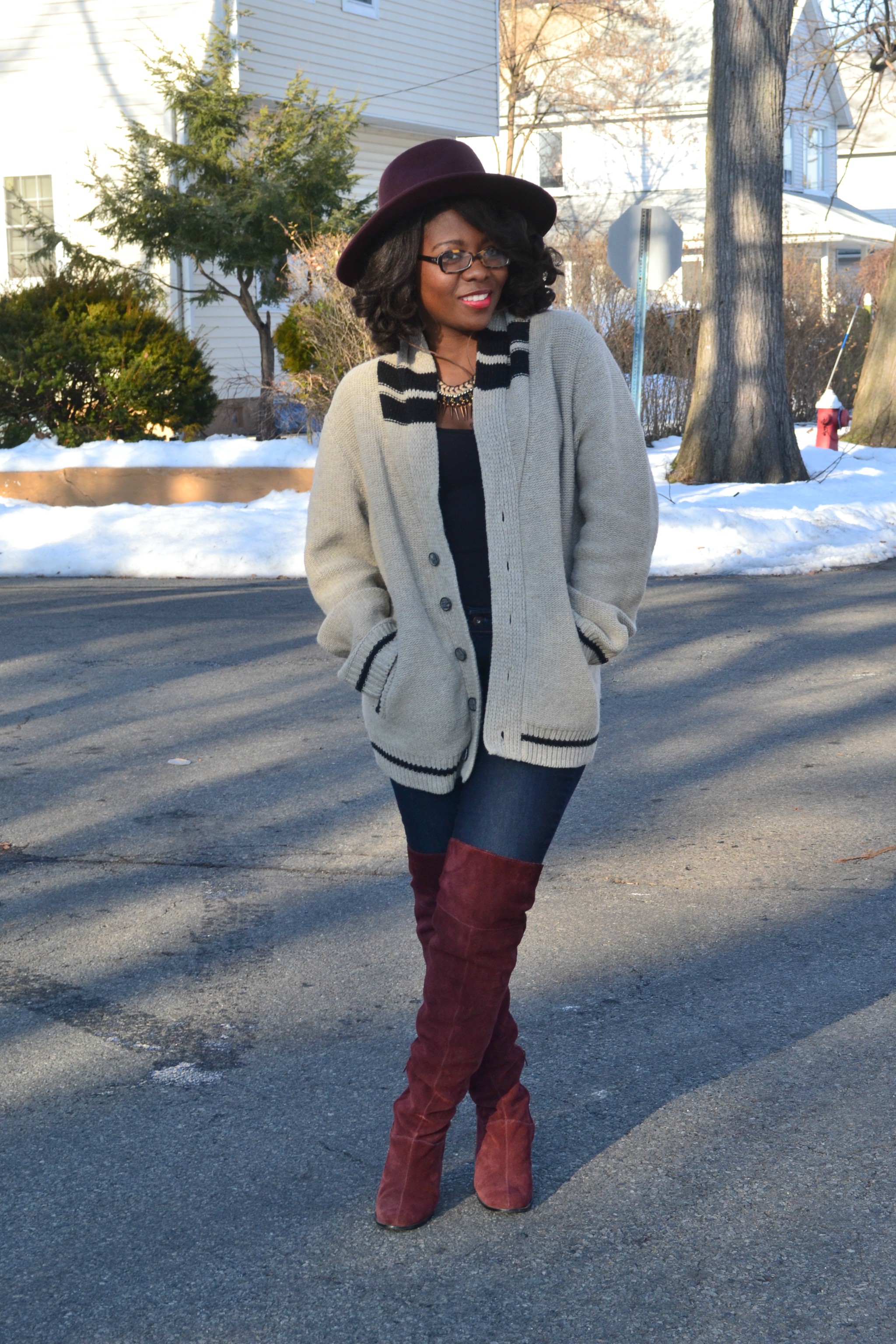 over the knee boots casual outfit