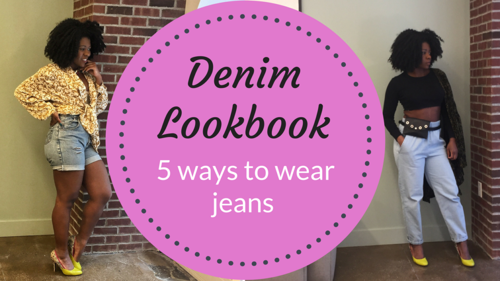 5 Ways to Wear Jeans: cut off high waist jeans with a silk top and mom jeans with a crop top