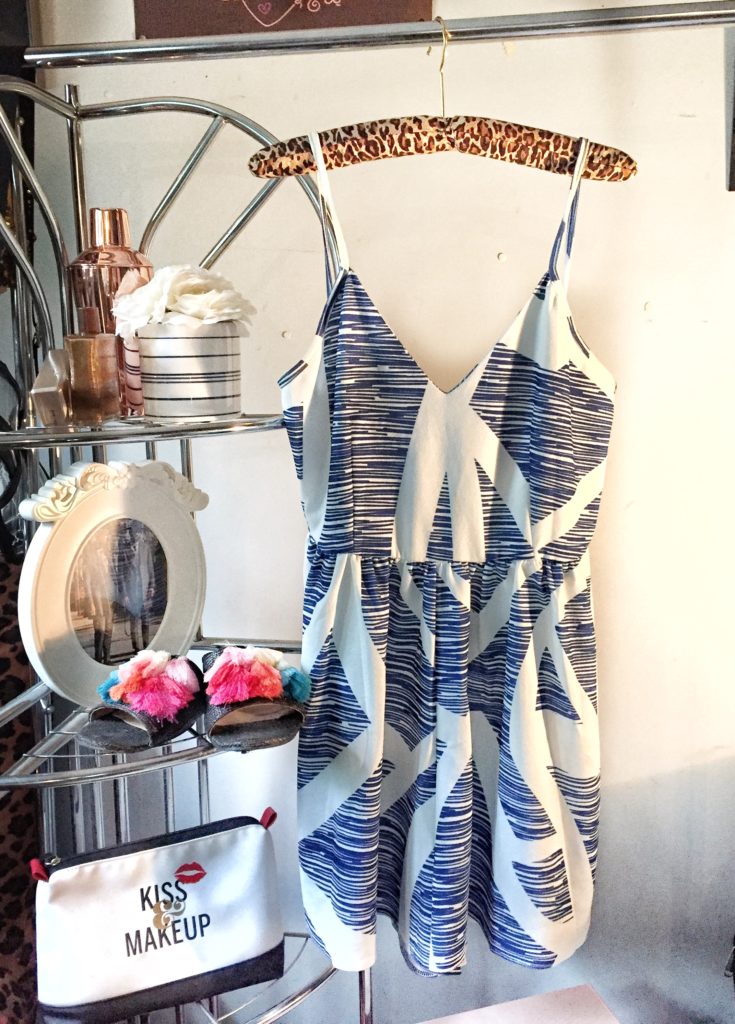 Looking Fly on a Dime: blue and white stripe spaghetti strap romper